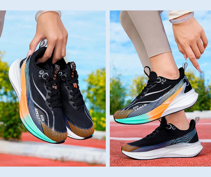 Scarpe da corsa marathon professionali da uomo e donna 2025 con piastra in carbonio, ammortizzazione, ultra leggere, supporto stabile, scarpe sportive