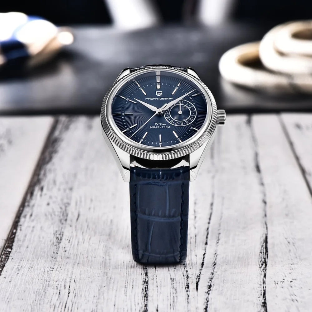 PAGANI Design PD1689 Men's Quartz Watch Japan VH65 Movement Sapphire Glass Leather Strap 20Bar Waterproof Men's Wristwatch