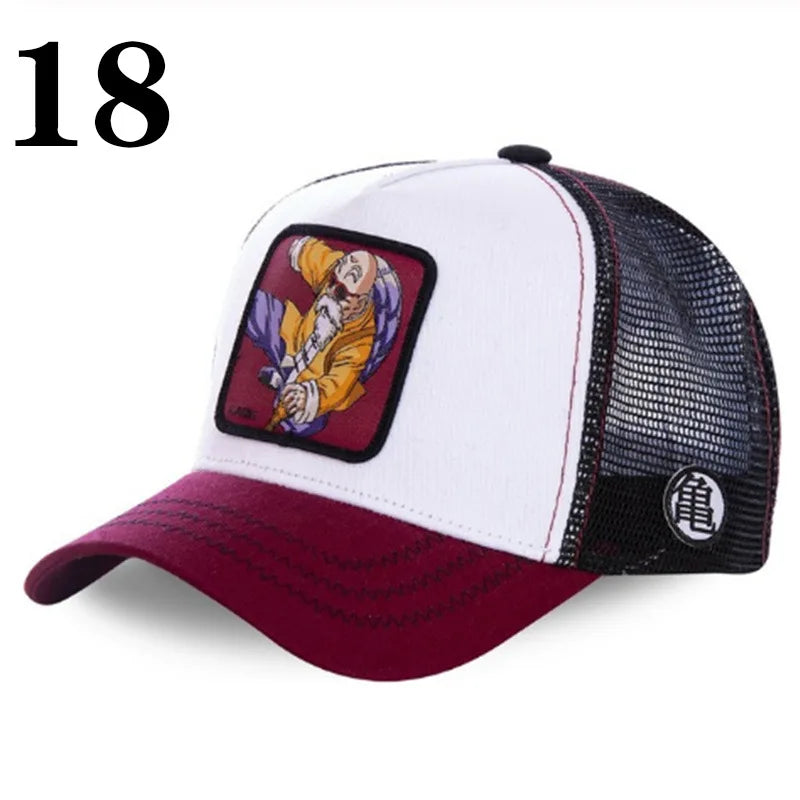 New Dragon Ball DRAGONBALL Mesh Cap Cartoon Mesh Cap Men And Women Baseball Cap Fashion Patch Trucker Cap