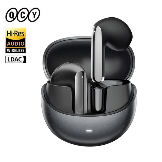 QCY HT10 AilyBuds Pro+ ANC Wireless Earbuds – Hi-Res LDAC Bluetooth 5.3 Earbuds, 6 Mic AI HD Call, Adaptive Noise Cancelling TWS Earphones with Multipoint Connection