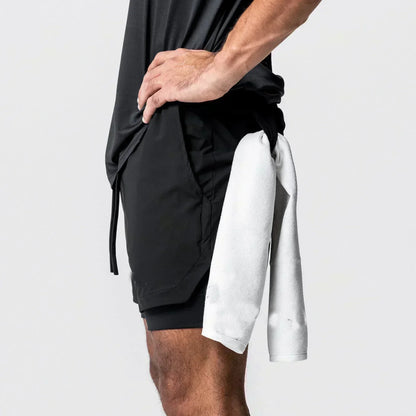 Pantaloncini da palestra da uomo Anime Demon Slayer ad asciugatura rapida, pantaloncini doppio strato 2 in 1, sportswear Y2K estate 2026, streetwear traspirante