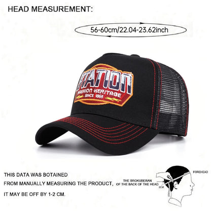 2025 New STATION1865 Truck Hat Men's Personalized Hip Hop Hat Women's Outdoor Skateboarding Hat Sunshade Baseball Hat Mesh Hat