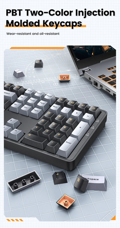 Tastiera meccanica UGREEN 108 tasti PBT, cablata, switch rossi, russo/coreano/EN, per desktop laptop Windows Mac OS Gaming