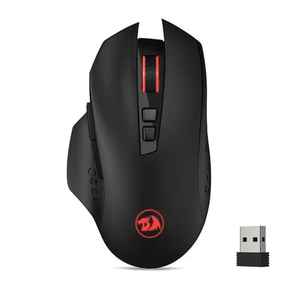 Mouse Gaming Wireless Redragon M656 Gainer, 4000 DPI, Mouse Gamer Wireless 2.4Ghz con 5 livelli DPI, 7 pulsanti macro, retroilluminazione LED rossa