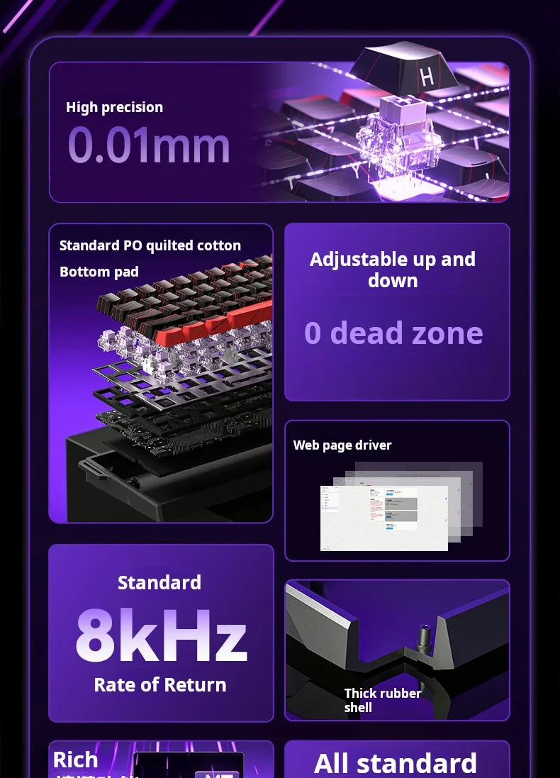 AULA WIN60 HE Wired Connection Magnetic Axis Keyboard RT Custom Mechanical Keyboard for E-sports Games 8K Polling Rate