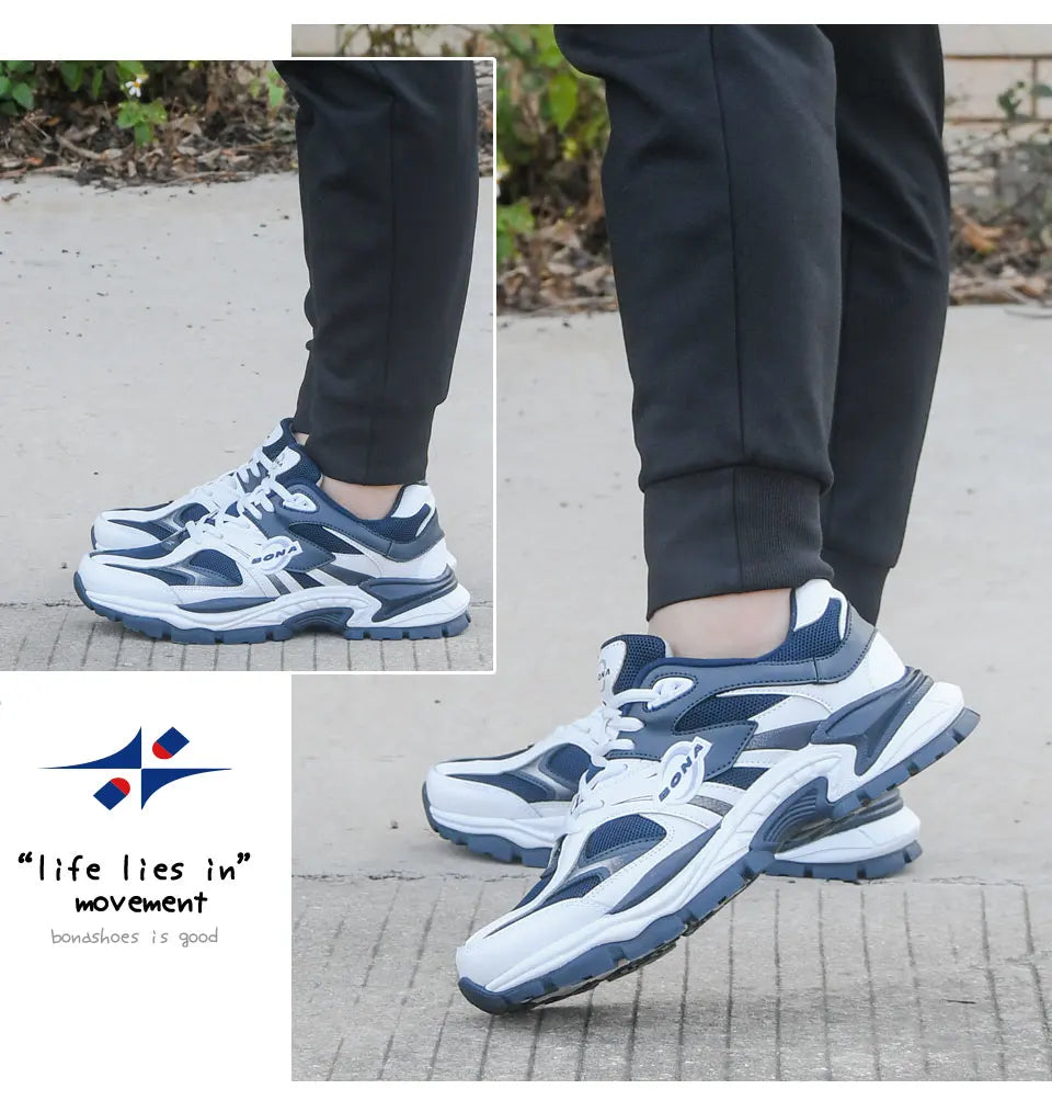 BONA  New Designers Breathable Road Running Shoes Casual Shoes Man Athletic Walking Footwea Men Outdoor Jogging r Mansculino