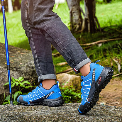 Men’s Hiking Shoes Waterproof Outdoor Lace-Up Sports Shoes Women’s Bicycle Casual Shoes Non-Slip Field Tactical Training Shoes