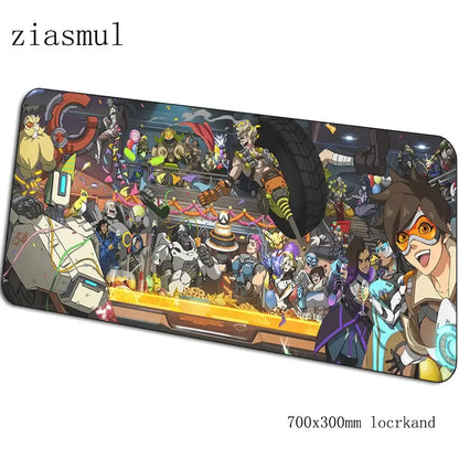 Overwatch gamer-musemåtte, flot 70x30cm gaming-musemåtte til pc og notebook, skrivebordsmåtte til spil, æstetisk gamer-måtte og gamepad