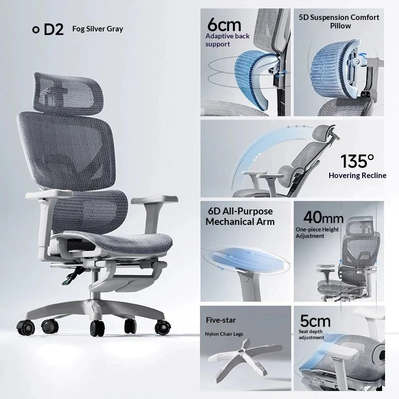 Ergonomischer Office-Mesh-Stuhl, moderner Executive-Computer- und Gaming-Stuhl, drehbar, rollbar und verstellbar