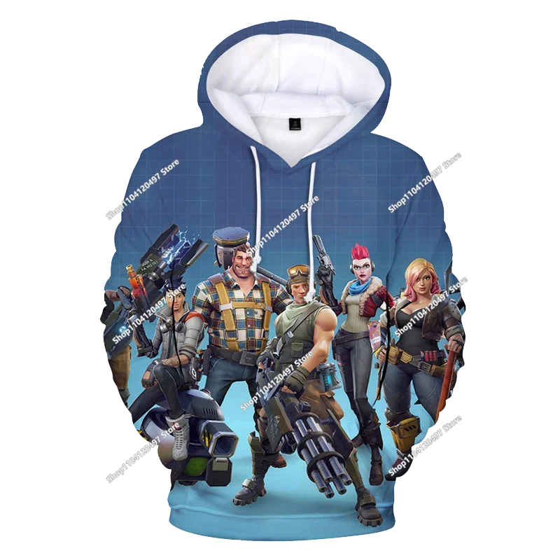 Neues Fortnite 3D-digital bedrucktes Kapuzensweatshirt für Kinder – modischer, trendiger Casual-Pullover, Geburtstagsgeschenk