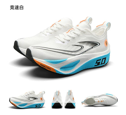Unisex 2025 Full Carbon Plate Running Shoes, Professional Marathon Racing Lightweight Bounce Cushion Breathable Sports Sneakers