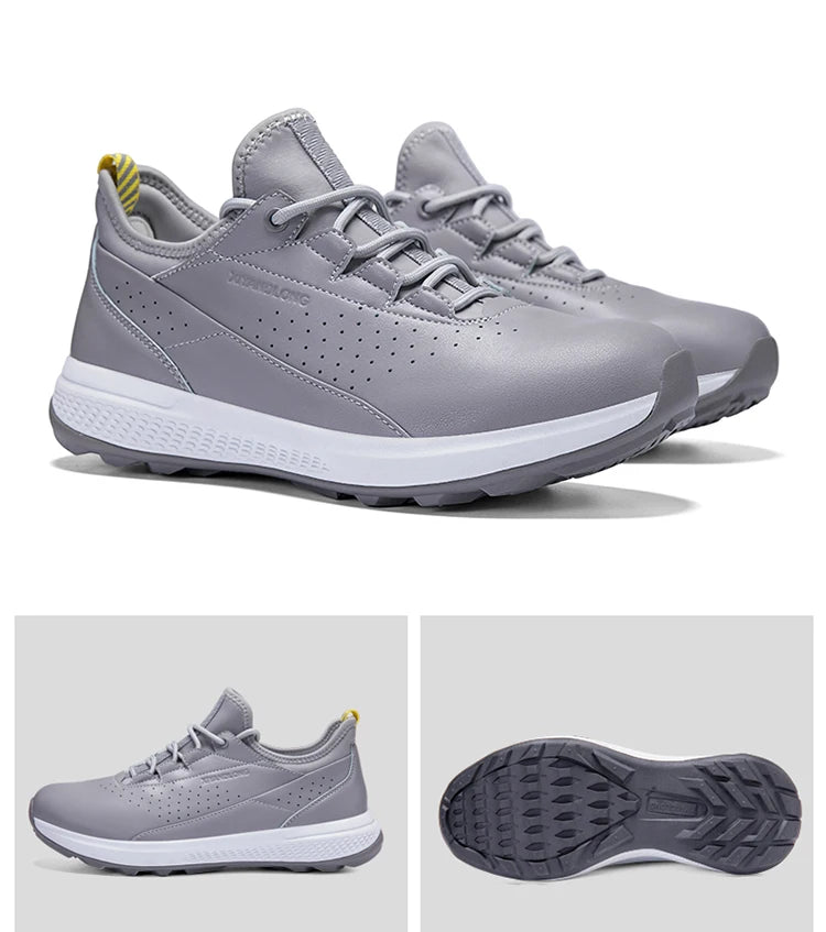 Golf Sports Shoes for Men, Waterproof High-Quality Leather Golf Competition Sports Shoes, Formal Golf Course Training Shoes for Men