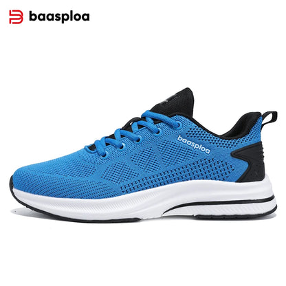 Baasploa Men's Running Shoes Brand, Male Designer Mesh Casual Sneakers, Lightweight Lace-Up New Male Outdoor Sports Tennis Shoes