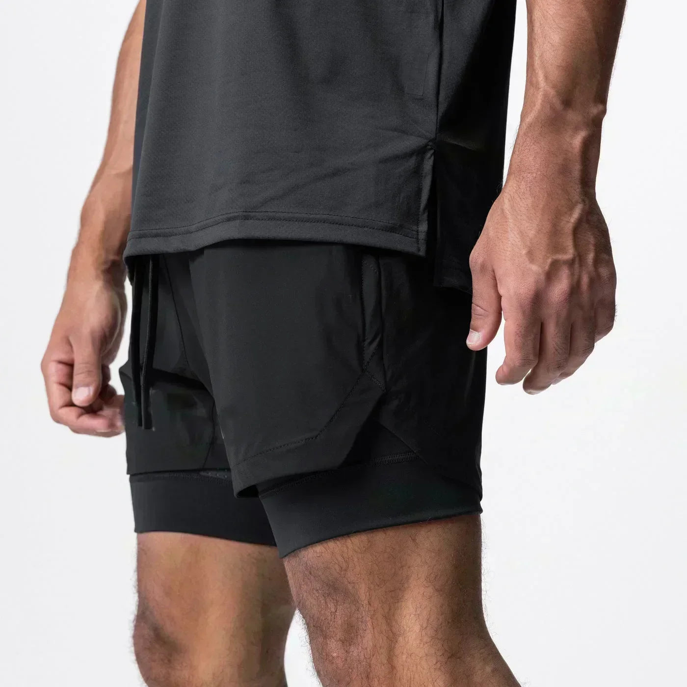 Pantaloncini da palestra da uomo Anime Demon Slayer ad asciugatura rapida, pantaloncini doppio strato 2 in 1, sportswear Y2K estate 2026, streetwear traspirante