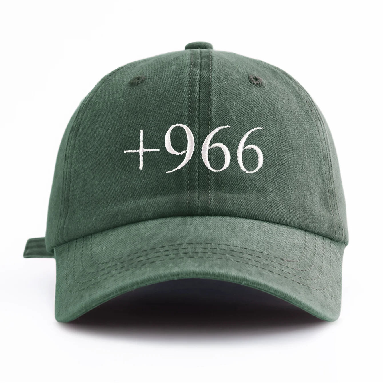 1pc +966 Embroidery Washed Baseball Cap for Adults,  Minimalist Retro Style Casual Soft Adjustable Dad Hat, Perfect As Gift