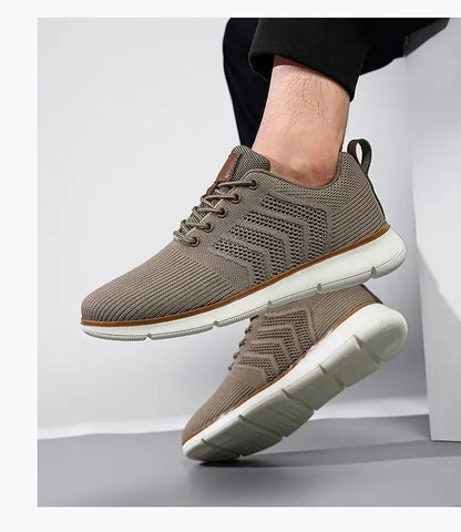 Casual Sneaker Shoes Breathable Men's Walking Mesh Soft Sole Outdoor Anti Slip Travel Comfortable Running Shoes Tenis Masculino