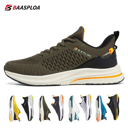 Scarpe da running leggere Baasploa da uomo, confortevoli sneaker casual da uomo in mesh di design, con lacci, per sport all’aperto e tennis