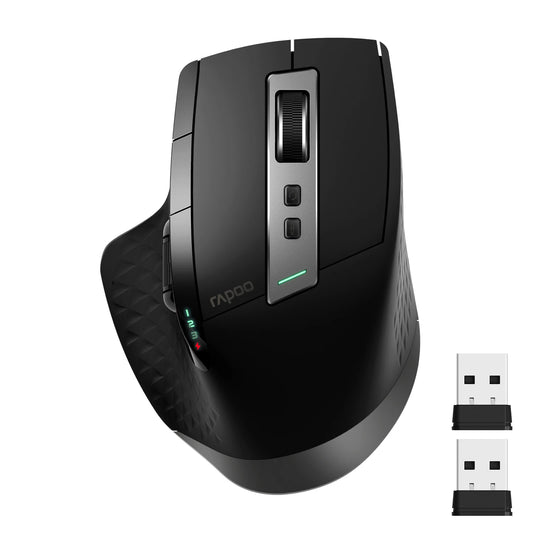 Rapoo New MT710L — wielotrybowa, ładowalna, bezprzewodowa mysz Bluetooth, ergonomiczna, 4000 DPI, obsługa do 4 urządzeń, mysz biurowa