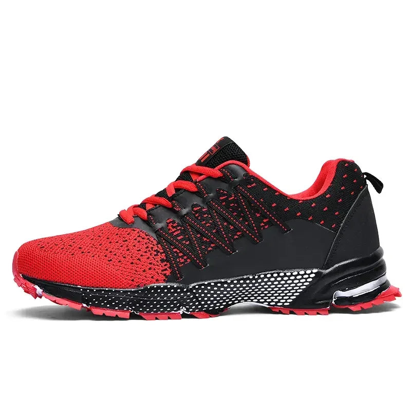 2025 Thick-Soled Sports Shoes Youth Mesh Breathable Running Shoes Trendy Spring Summer Korean Large Black and White Shoes Walk