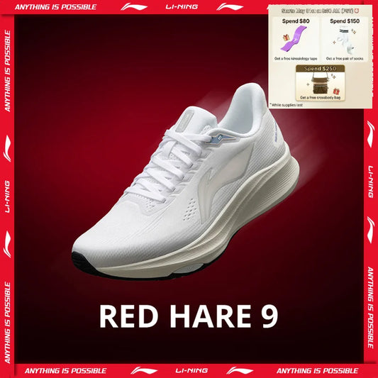 Li-Ning Women's RED HARE 9 Racing Running Shoes LIGHT FOAM ULTRA Breathable Stable Anti-slip LiNing Training Sneakers ARPW004