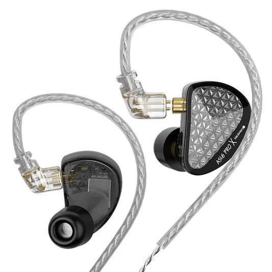 KZ AS16 PRO X HiFi-In-Ear-Monitor-Ohrhörer – Kabelgebundene Kopfhörer mit 8 Balanced-Armature-Treibern und Mikrofon