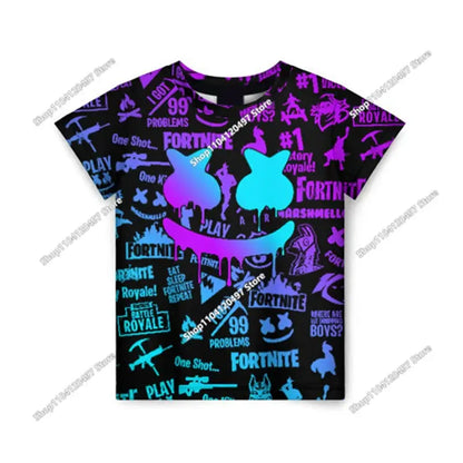 3D Fortnite тениска Battle Royale – тениски за мъже и жени, момчета и момичета, анимационни топове Victory, дрехи за тийнейджъри, детски геройски геймърски тениски и топове