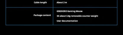 Mouse da gaming con cavo Logitech G502 HERO E-Sports, mouse meccanico RGB con bilanciamento regolabile, macro programmabili per Battle Royale