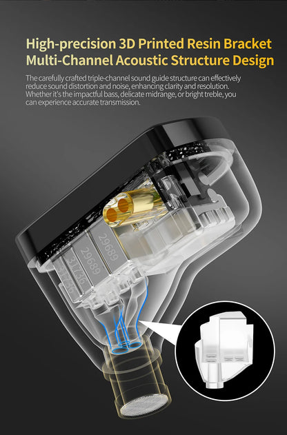 KZ AS16 PRO X HiFi-In-Ear-Monitor-Ohrhörer – Kabelgebundene Kopfhörer mit 8 Balanced-Armature-Treibern und Mikrofon