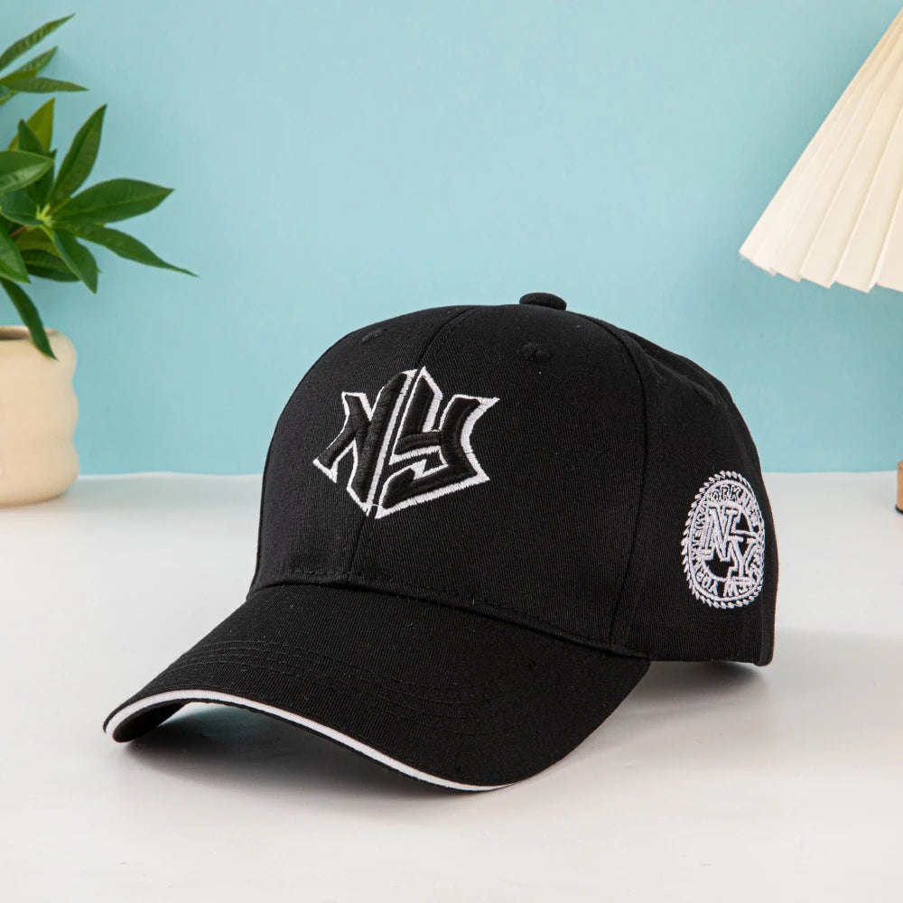 1pc unisex baseball cap with embroidered New York logo and stars - Lightweight cap, stretchable for adjustable buckle outdoor fi