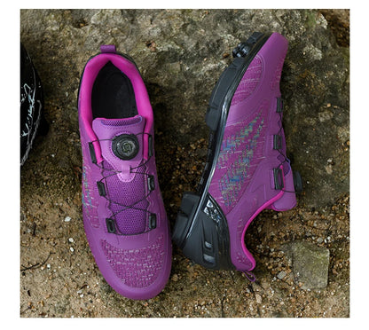 MTB Cycling Shoes for Men and Women T03 Purple Breathable Speed Self-Locking Road Cycling Sports Shoes Outdoor Racing Training Sneakers