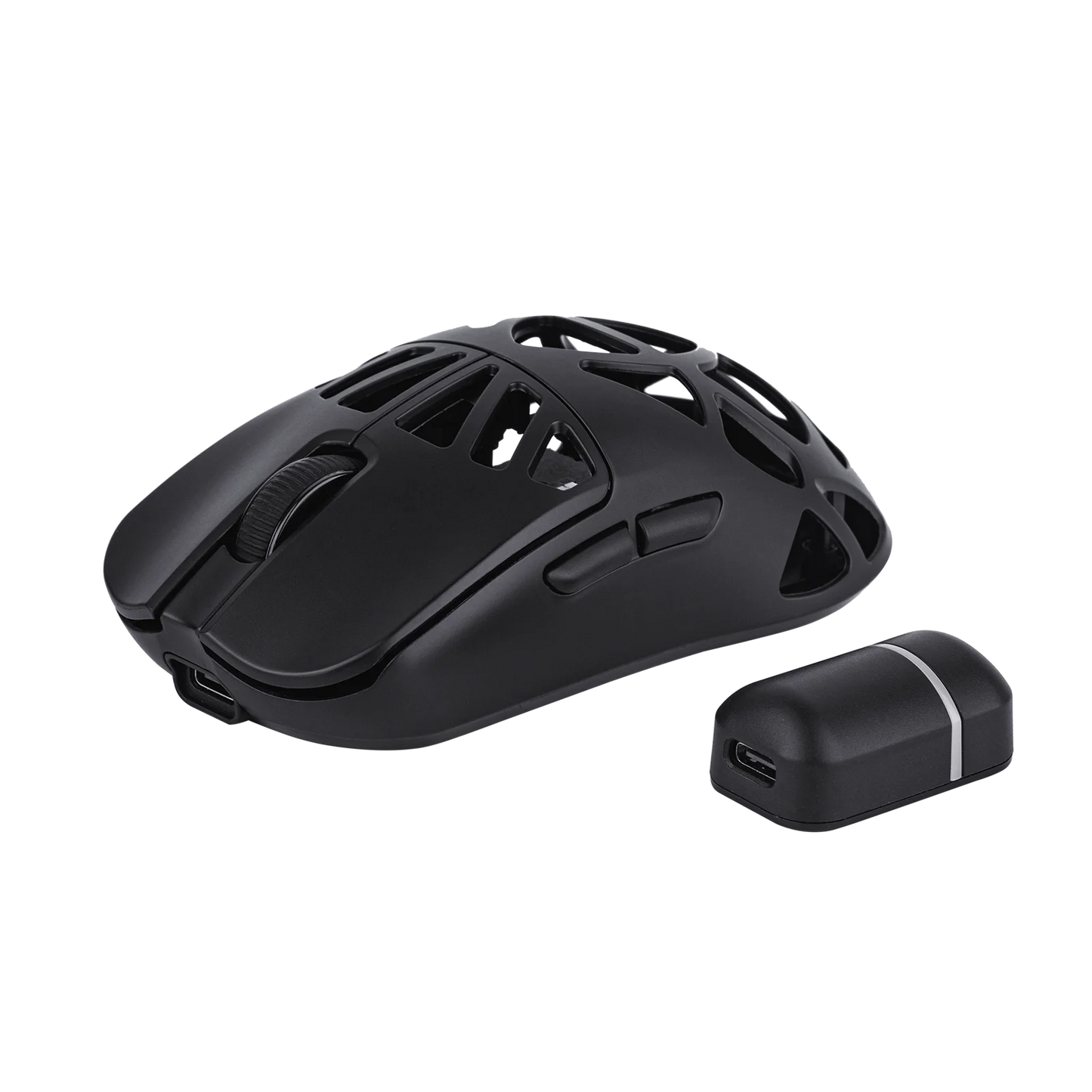 Ratón gaming inalámbrico EPOMAKER Carbon X con cable/2.4G/BT, DPI ajustable de 400 a 30,000, sensor PAW3950 para PC/Mac/Linux
