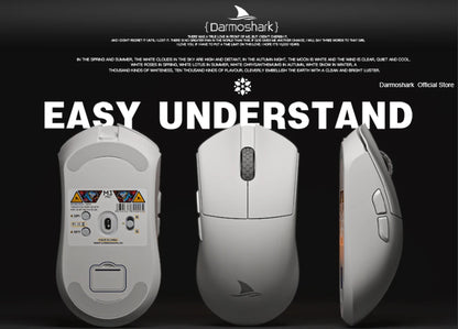 Darmoshark M3Pro Gaming Mouse 2.4G BT Wireless Tri-Mode PAW3395 Sensor N52840 26000DPI Big Hand Macro Driver Mouse For Gaming