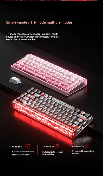 New AULA HERO68 Air 3-mode Magnetic Switch Gaming Mechanical Keyboard E-sport Custom Wired Keyboard Ergonomic Accessories