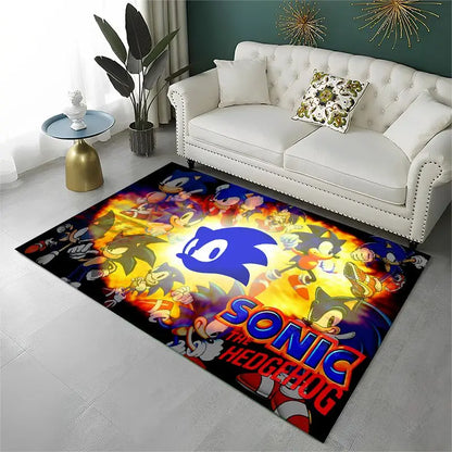 Classic Game S-Sonic Cartoon Non-Slip Area Rug for Living Room,Bedroom,Playroom,Soft Carpet Floor Mat Home Decor Rug Kids Room