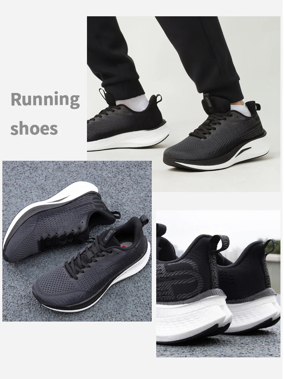 Baasploa Men Jogging Sports Shoes Carbon Plate Professional Cushioning Sneakers Male Outdoor Breathable Non-Slip Running Shoes
