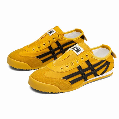 Men's Classic Running Shoes Lace-Up Flat Bottom Sports Shoes Soft Sole Walking Gym Breathable Couple Casual Canvas Tennis Shoes