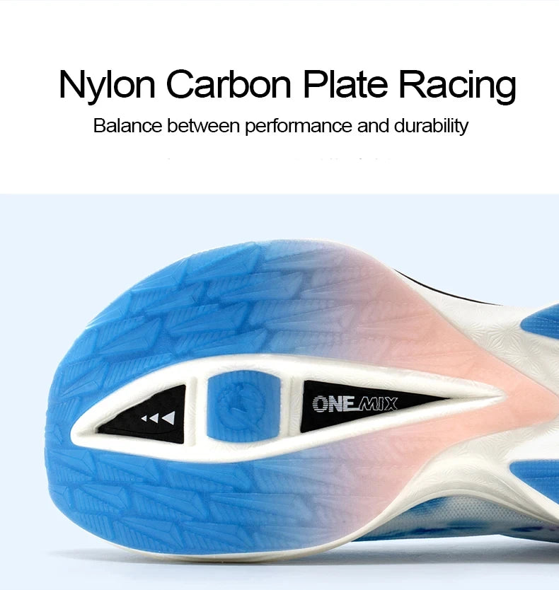 ONEMIX Neue Marathon-Laufschuhe mit Nylon-Carbonplatte, stoßdämpfende Profi-Rennschuhe mit stabiler Unterstützung, ultraleichte Rebound-Sneaker
