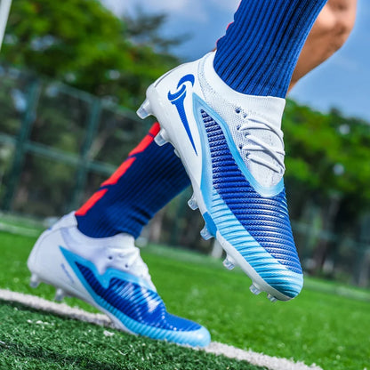 New Men Football Boots Outdoor Sport Boys Long Spikes Non Slip Breathable Match Training Cleats Soccer Shoes Adult Comfortable