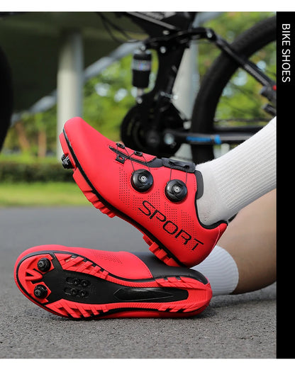 Ultra-Light Cycling Shoes, Breathable and Lightweight, SPD-Compatible Hard Soles for Road Mountain Bike Competition Training