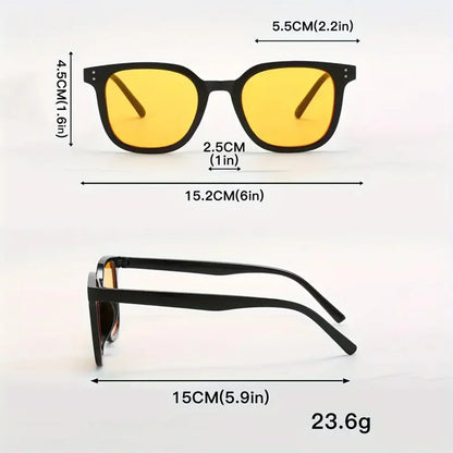 6-Piece Set Fashionable Unisex Sunglasses Square Retro Polygons Women's Black Vintage Stylish Men's And Women's Sunglasses