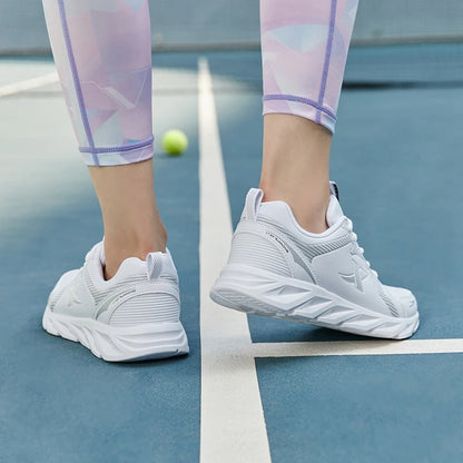 Xtep Running Shoes Non-Slip Soft Women's Sports Shoes Leather Upper Shock Absorption Female Sneakers For Women 879318110073