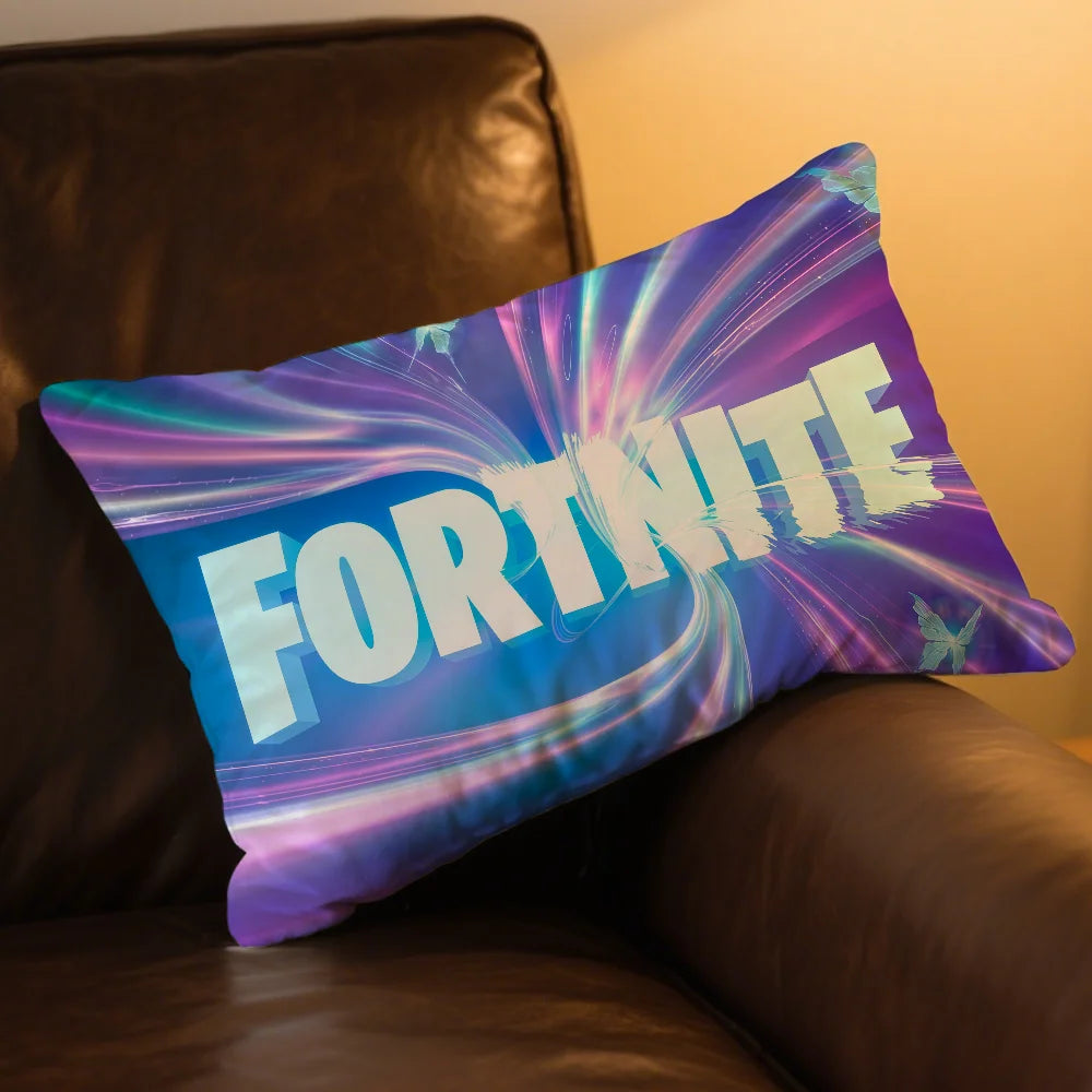 F-FORTNITE Game Logo Cushion Cover Rectangle Pillow Case Printing Bedside Sofa Room Home Decoration Pillowcase