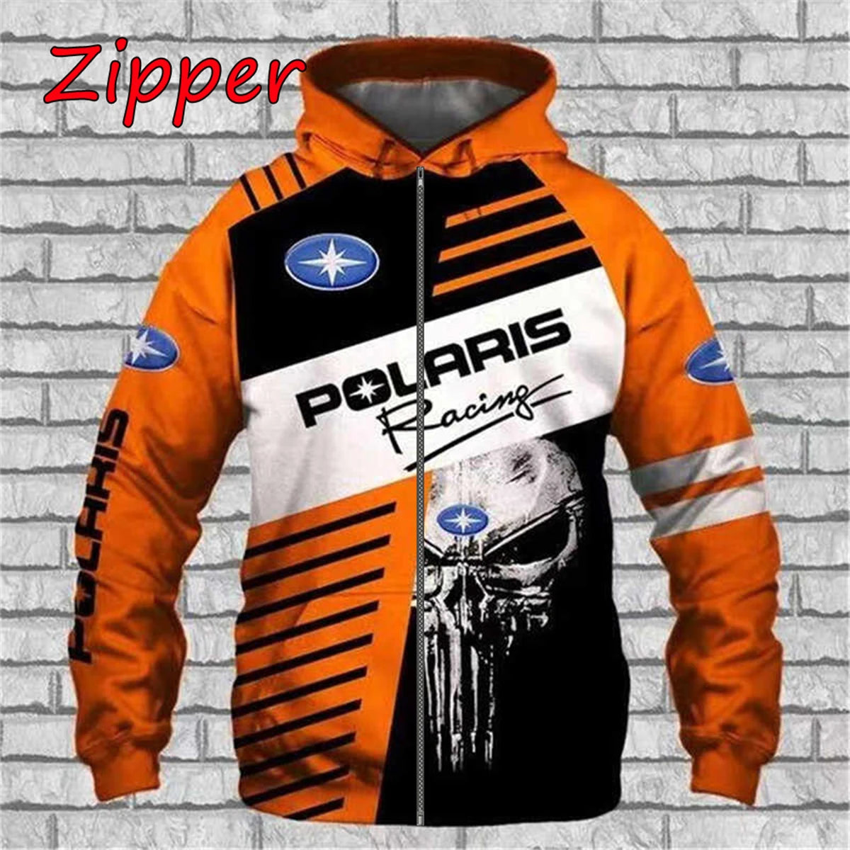 2025-26 Polaris Racing Rzr Snowmobile Fashion Casual Zip Hoodie Top Hot Sale Men's and Women's Spring and Autumn Hooded Jacket