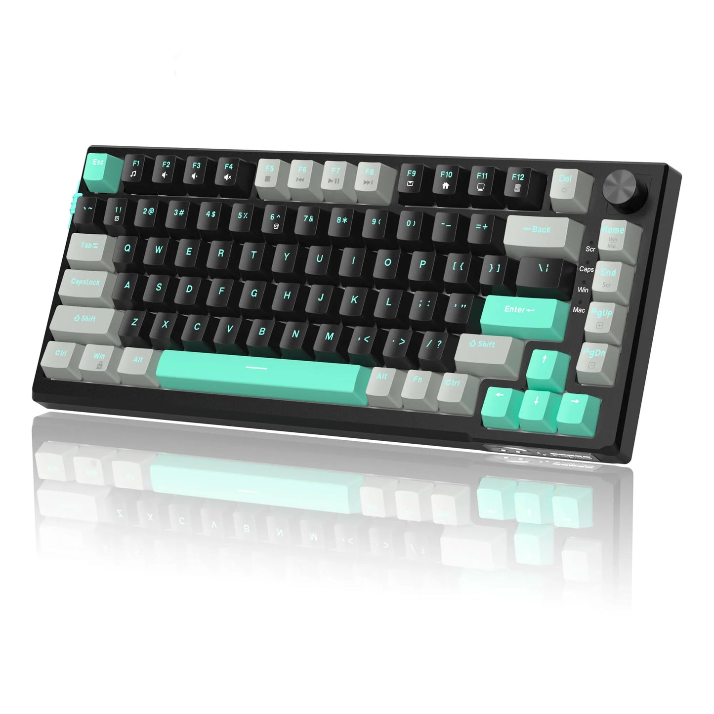 MageGee SKY81 75% mechanische Gaming-Tastatur, RGB-Gasket, Hot-Swap-fähige kabelgebundene Custom-Tastatur mit cremiger Schalldämpfung und Drehregler