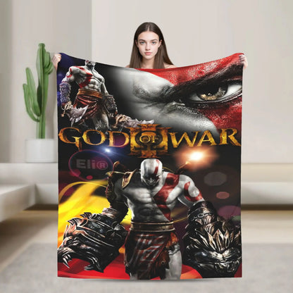God of War Game Gamers Kratos Blanket Quality Super Soft  Throw Blanket Spring Decorative Couch Chair Sofa Bed Pattern Bedspread