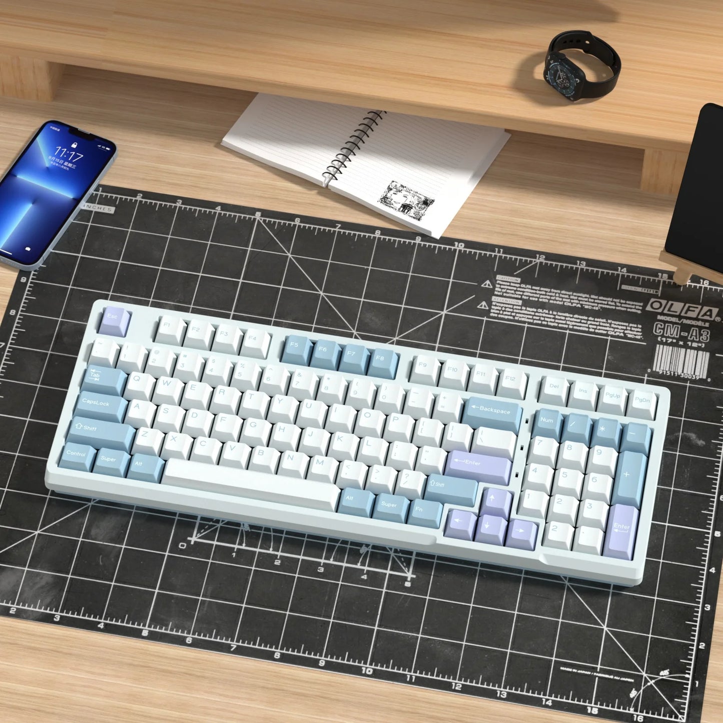 KBDiy GMK Illusion Tastenkappen Cherry-Profil Double-Shot PBT ISO-Tastenkappen für Gamer Mechanisches Tastatur-Kit Gaming Point Retro-Tastenkappe