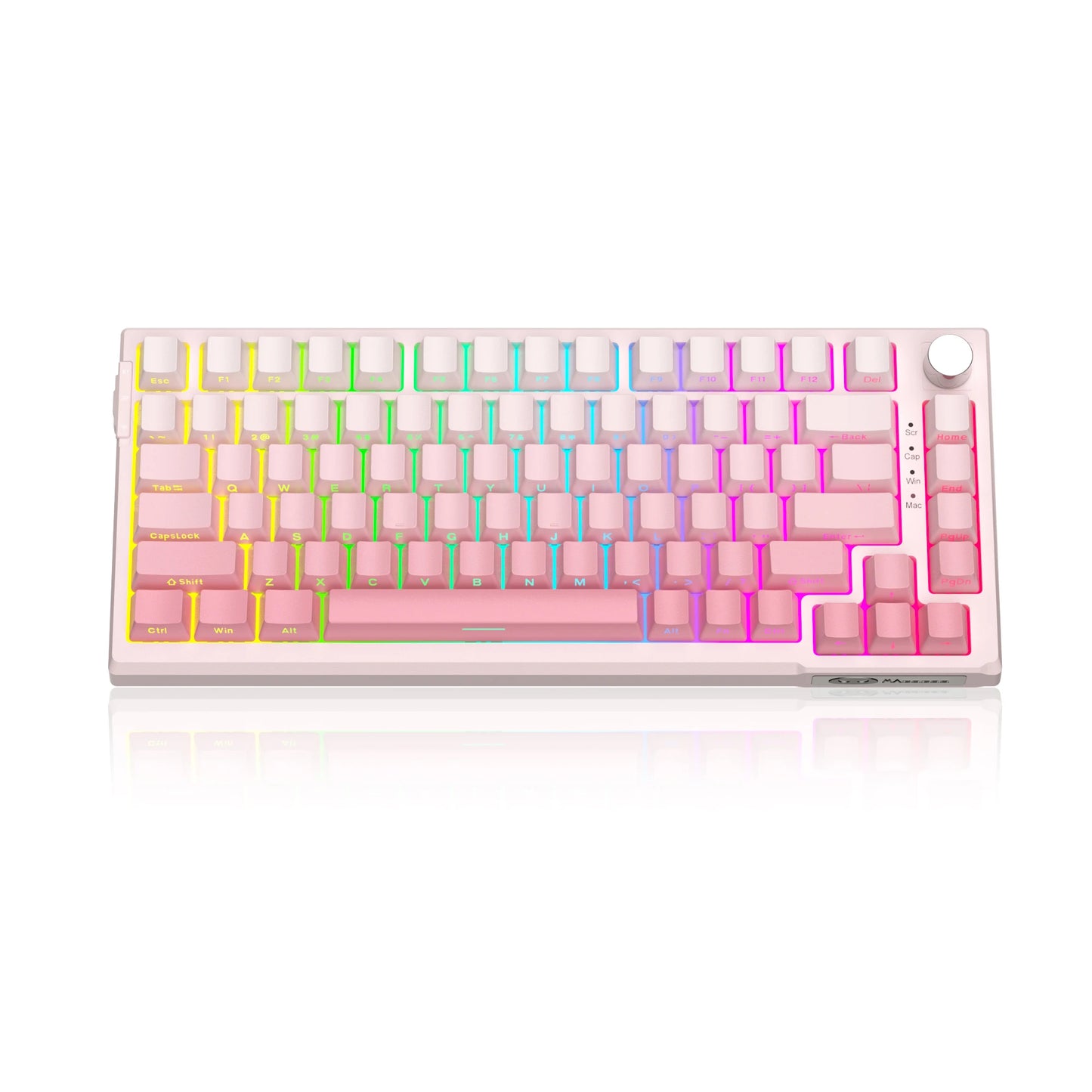 MageGee SKY81 75% mechanische Gaming-Tastatur, RGB-Gasket, Hot-Swap-fähige kabelgebundene Custom-Tastatur mit cremiger Schalldämpfung und Drehregler