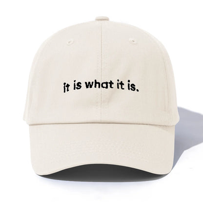1pc it is what it is Embroidery Baseball Cap for Adults,Minimalist Retro Style Casual Soft Adjustable Dad Hat,Perfect As Gift