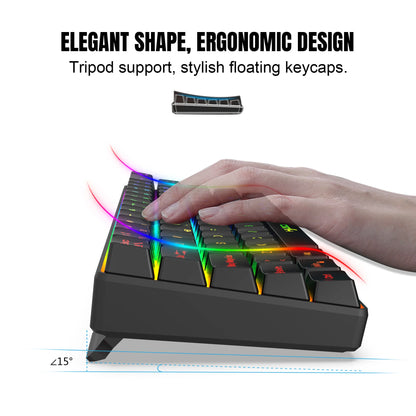 Hot Sale! Spanische kabelgebundene Gaming-Tastatur mit 69 Tasten und RGB-Hintergrundbeleuchtung, kompaktes 68%-Design, ein unverzichtbares Gadget für Büroangestellte und Gamer