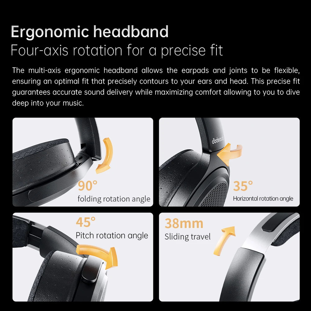 FiiO JT7 Planar Magnetic Audiophile Headphones – Over-Ear HiFi Wired Headset with 95x86mm Driver, Adjustable Headband, 4.4mm/3.5mm Cable